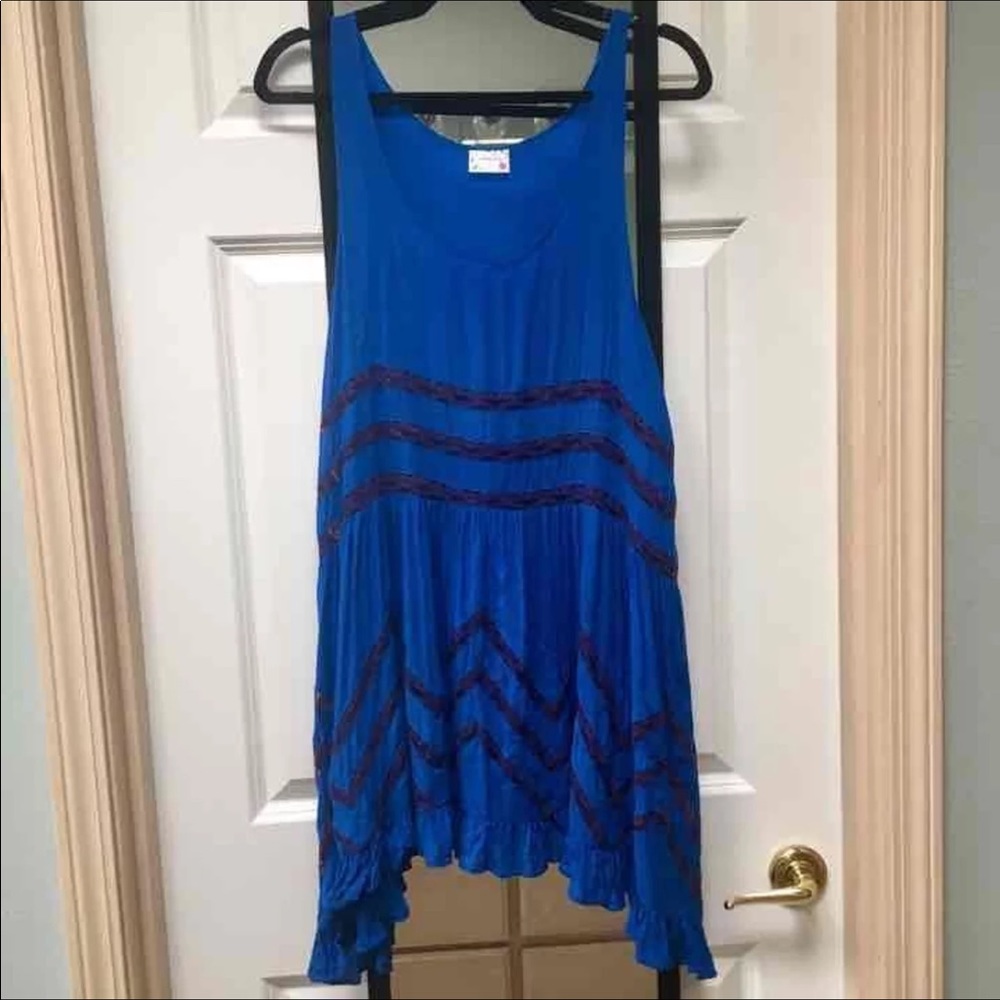 ISO free people trapeze slip dress blue/black lg